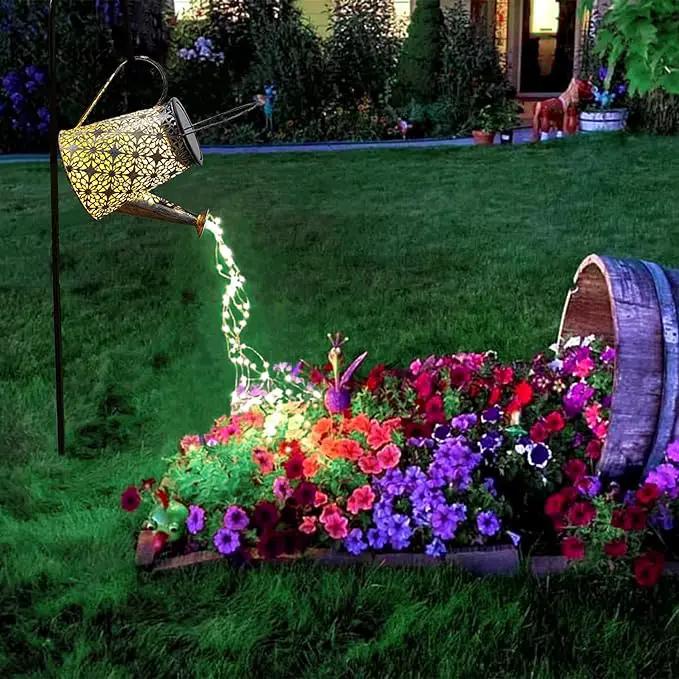 VOOKRY Watering Can with Lights, Large Hanging Solar Lights Outdoor Waterproof, Decorative Retro Metal Solar Garden Decor for Patio Yard Porch Lawn Landscape Gardening Gifts for Mom Grandma Women by GreenHaven Gardens