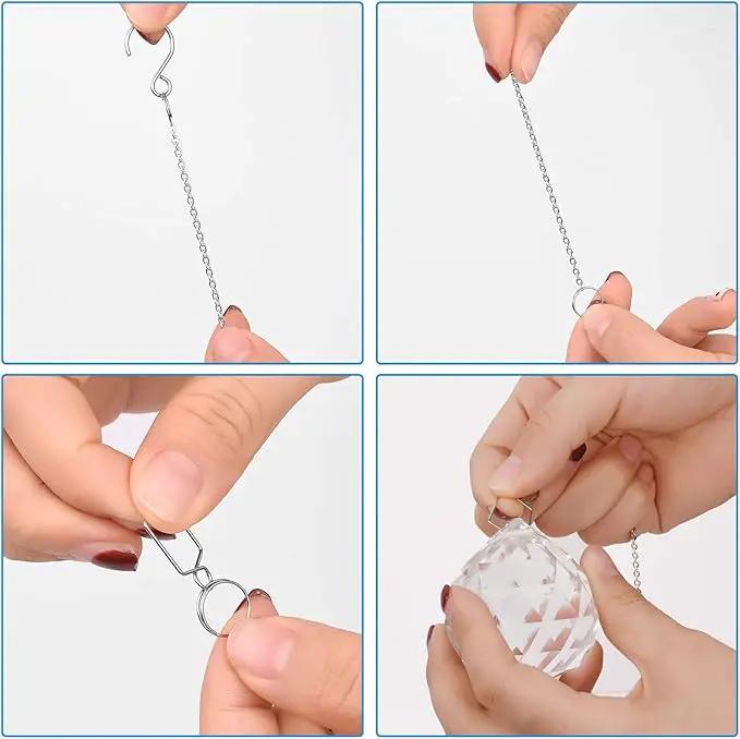 10Ppcs Sun Shine Catcher Chains for Pendant Prisms, 18.11 inch Crystal Prismatic Ball Suspension Chain with Hook for Crystal Prism Decoration DIY Crystal Decoration(10PCS) by GreenHaven Gardens