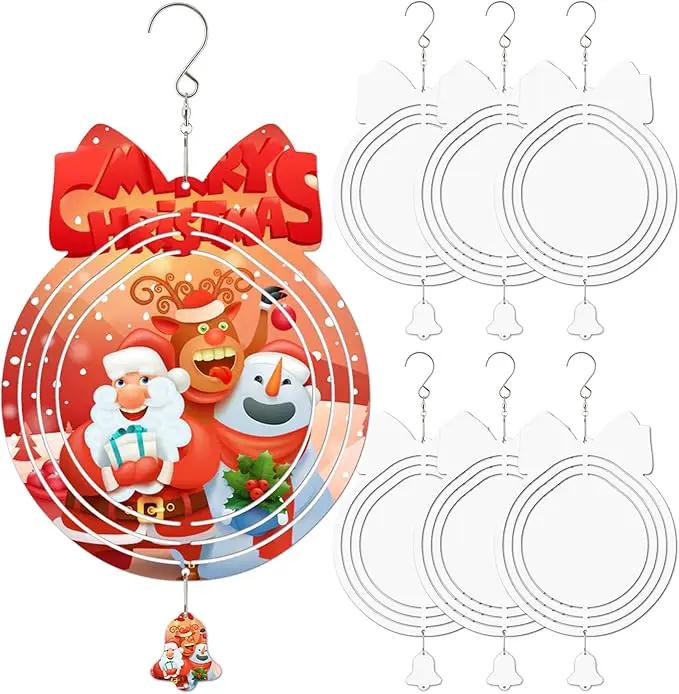 Sublimation Wind Spinner Blanks, 6 Pack 10 Inch 3D Aluminum Metal Hanging Wind Spinner Bulk for Garden Yard Outdoor, Window Porch Decoration for Heat Press Transfer DIY by GreenHaven Gardens