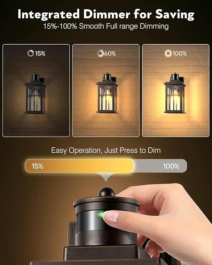 Distance-Adjustable Outside Lights for House, 2-Pack Oil Rubbed Bronze Porch Light, Waterproof Dusk to Dawn Exterior Lighting Fixtures Sconce, Anti-Rust Outdoor Lanterns for Porch, Garage by GreenHaven Gardens