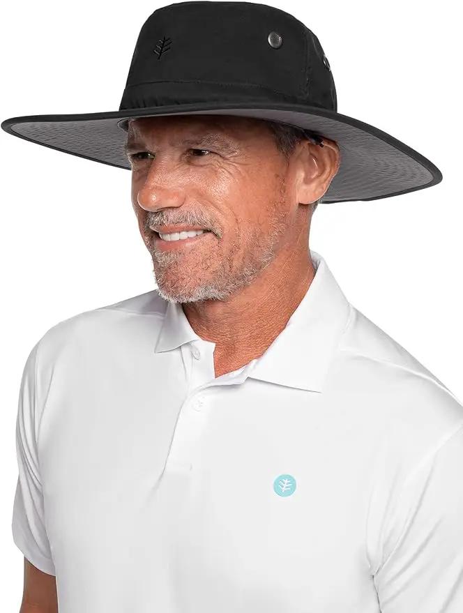 Men's Shapeable Wide Brim Hat - UPF 50 Sun Protection - Maximum Coverage on Your Next Adventure - Sun Fearless Leo Hat by GreenHaven Gardens