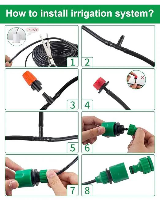 Garden 50Ft Automatic Micro Irrigation System, 1/4" Blank Distribution Plant Watering Irrigation Kit Accessories Include Atomizing Nozzle Mister Dripper for Garden Flower Bed,Patio,Lawn … by GreenHaven Gardens