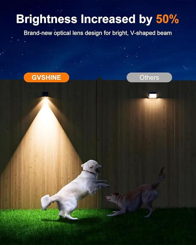 12 Pack Decorative Solar Powered Fence Lights Outdoor Waterproof with Cool White LED Spot Lens, for Outside Wall, Deck, Patio, Yard, Rail, Garage, Pool, Designed for Enhanced Security, Easy Install by GreenHaven Gardens