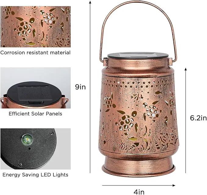Solar Lanterns Outdoor Turtle Garden Decor Christmas Turtle Gifts for Women Mom Grandma Hanging Solar Sea Turtle Lights Metal Sea Turtle Gift Outside for Yard, Patio, Backyard, Porch Beach Gifts by GreenHaven Gardens