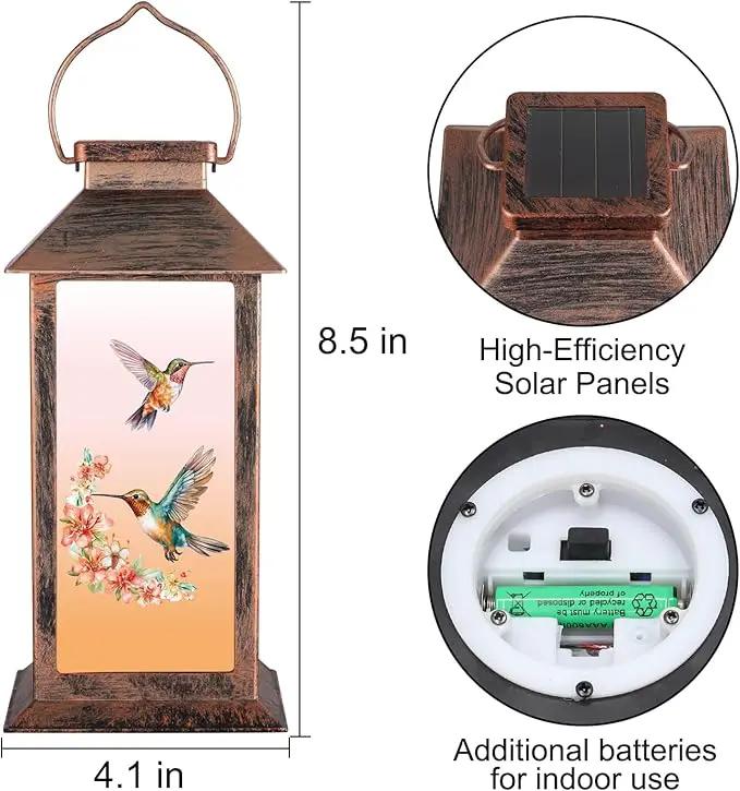 Solar Lantern Outdoor Waterproof Hummingbird Garden Decor Birthday Gifts for Women Mom and Grandma Solar LED Plastic Decorative Hanging Light for Yard(Hummingbird ) by GreenHaven Gardens