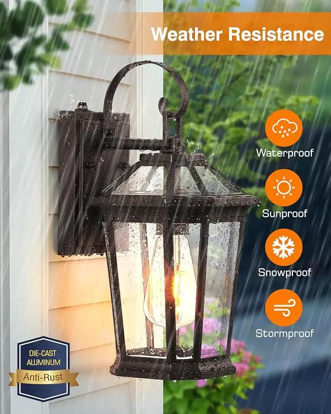 VIANIS 2-Pack Oil Rubbed Bronze Outdoor Lights Wall Mount, Dusk to Dawn Wall Lights for House Outside, Aluminium Modern Porch Lights Sconce, Exterior Wall Lantern Fixture with Waterproof, Anti-Rust by GreenHaven Gardens
