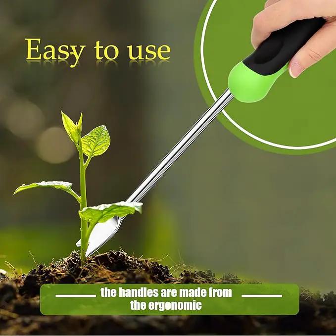 Hand Weeder Tool Garden Weeding Tool Gardening Weeder Tool with Ergonomic Handle, Stainless Steel Garden Lawn Farmland Transplant Gardening Plant Tool（2 Pronged Fork, 2 Pieces） by GreenHaven Gardens