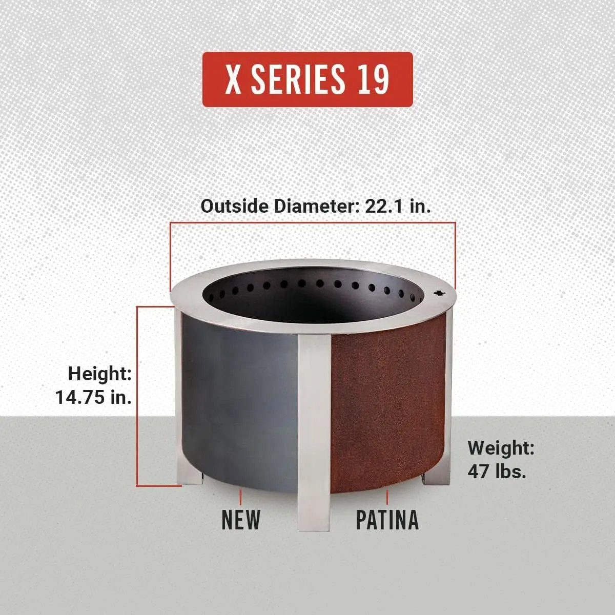 Breeo Smokeless Fire Pit (X Series 19, Corten Steel) | 22.1 inch Smokeless Fire Pit for Outside | 47 Pounds | Ideal for Families | Compatible with Wide Range of Breeo Accessories by GreenHaven Gardens