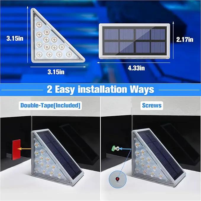VOLISUN Solar Stair Lights 12 Pack, Solar Step Lights Outdoor Waterproof IP67, LED Outdoor Step Light,Outdoor Light Decor for Garden Stair, Deck, Front Step and Front Porch（Blue Lighting） by GreenHaven Gardens