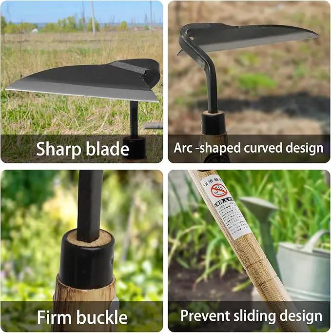 Kana Hoe 217 Japanese Garden Tool - Hand Hoe/Sickle is Perfect for Weeding and Cultivating. The Blade Edge is Very Sharp. (Left-Handed) by GreenHaven Gardens