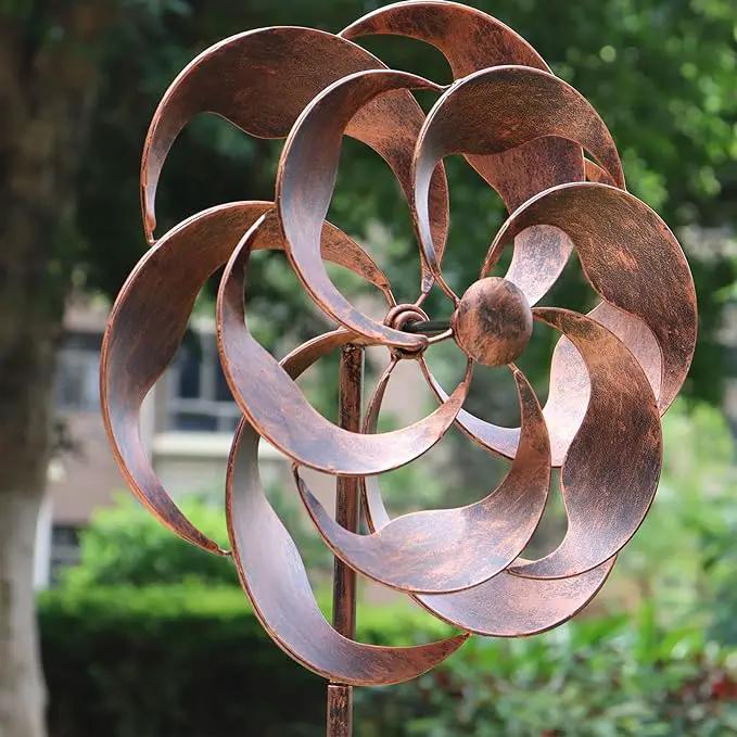 360 Degrees Metal Swivel Classical Wind Spinner Willow Leaves for Patio Lawn Outdoor Yard Lawn Garden 70x20 Inches by GreenHaven Gardens