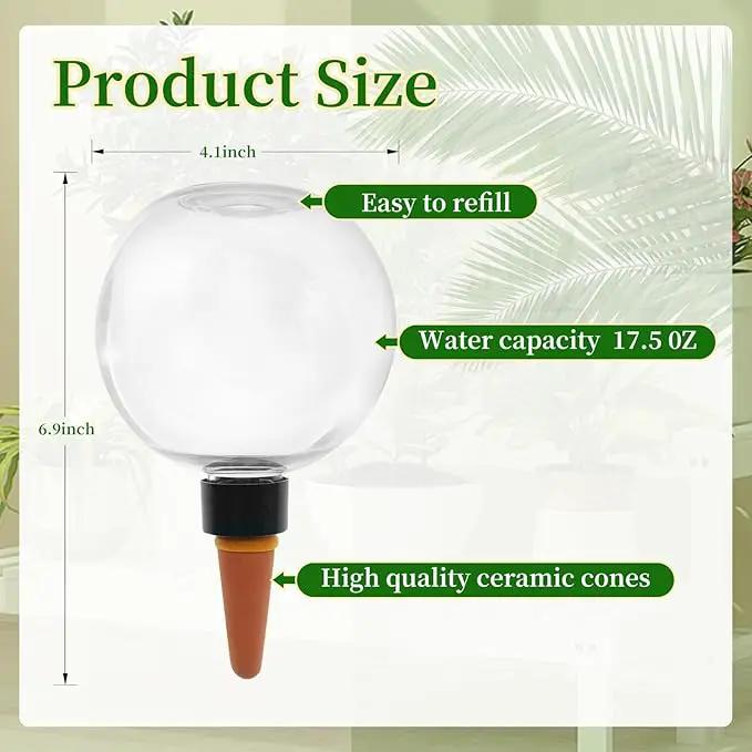 9 Pcs Self Watering Globes for Indoor & Outdoor Plants Automatic Watering Planter Insert 17.5 oz Watering Bulbs with Slow Release Control Water Dripper for Plants by GreenHaven Gardens