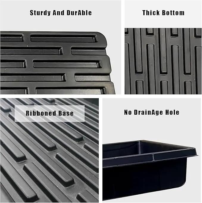 Plant Growing Nursery, Standard 1020 Trays Plastic Seeds Starter Trays Sturdy Self Seedling Tray for Microgreens Indoor Nursery Pots (10-Pack, 21.6"×11.2", 2.52" Deep, no Holes) by GreenHaven Gardens