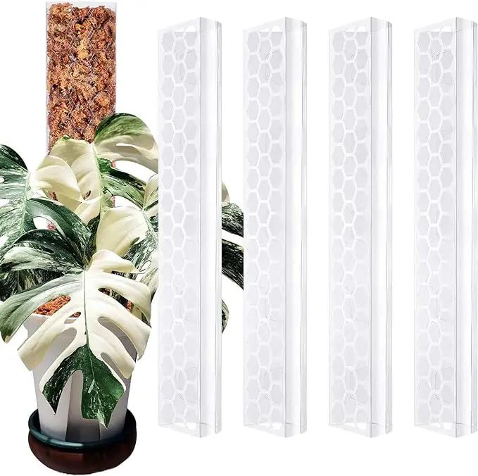 Plastic Moss Pole 4 Pcs Plant Stakes Extending to 62 Inch for Training Indoor Climbing Plants Such as Monstera to Grow Upwards-Use Plant Support Poles Work with Sphagnum Moss or Other soils by GreenHaven Gardens