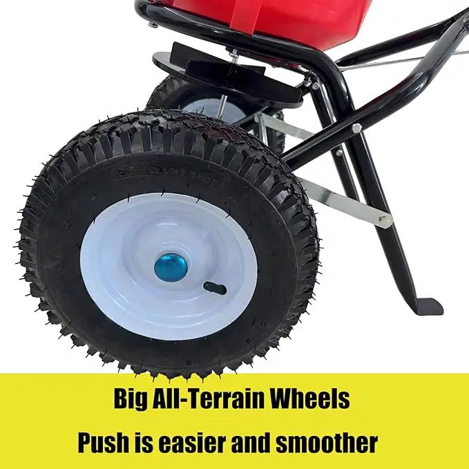 50lb Broadcast Spreader, Capacity Lawn Spreader & Fertilizer Spreader, Rustproof Poly Hopper, Adjustable Drop Rate, All-Terrain Pneumatic Tires, Epoxy-Coated Frame for Lawn Care, Red by GreenHaven Gardens