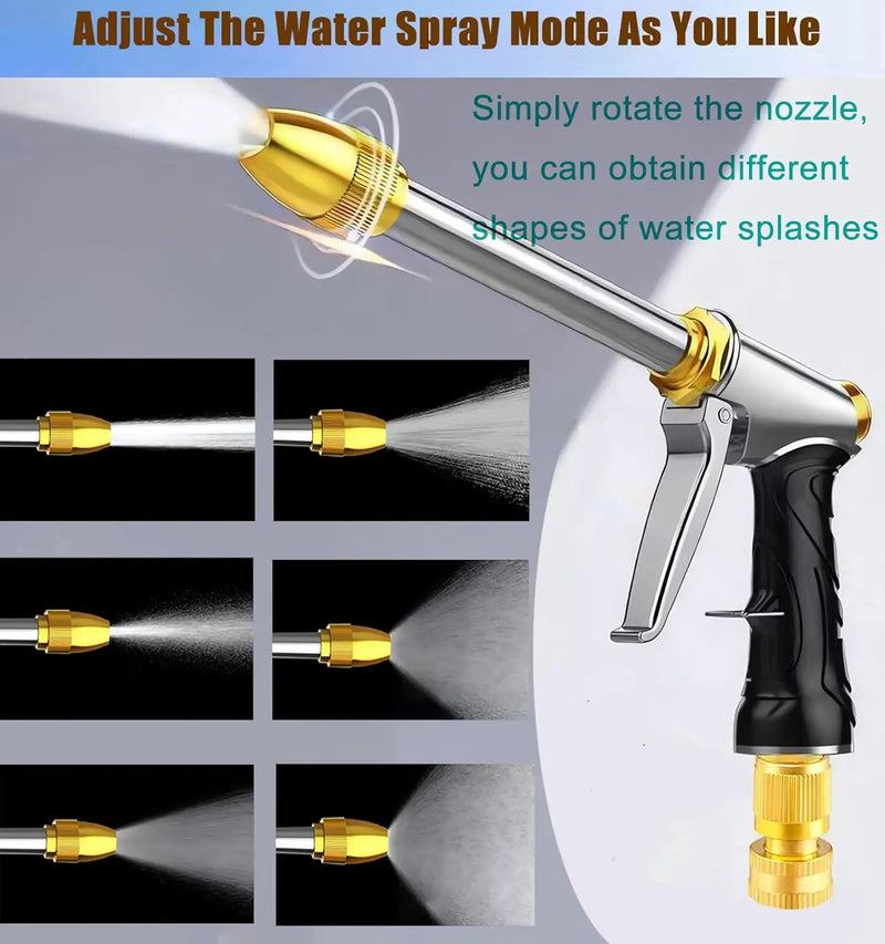 Upgrade Garden Hose Nozzle,100% Heavy Duty Metal Spray Gun With Full Brass Nozzle,High Pressure Water Hose Nozzle Sprayer Head,3/4" Quick Connectors,for Lawn & Garden,Washing Cars,Showering Dogs&Pets by GreenHaven Gardens