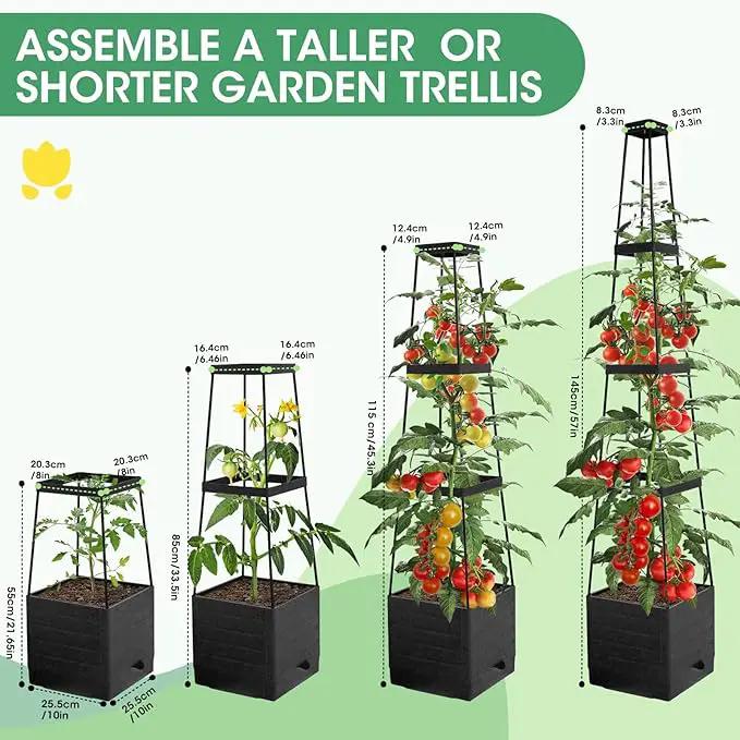 MQFORU 2Pack Raised Garden Bed Planter Boxes with Trellis, 57" Self-Watering Tomato Planter Boxes with Trellis for Climbing Vegetable and Plants, Tomato Cage for Indoor Outdoor Use by GreenHaven Gardens