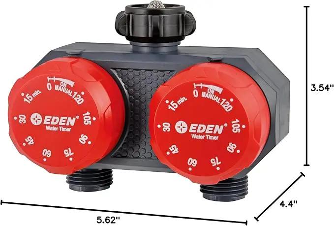 Eden 25124 2-Zone Mechanical Watering Timer, Red, Grey by GreenHaven Gardens