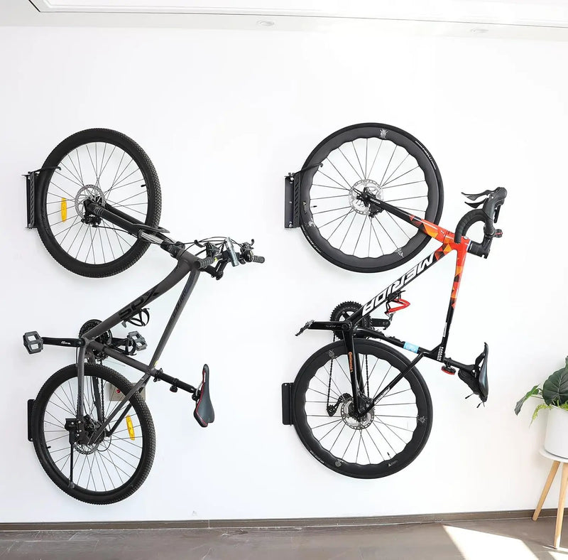 Bike Wall Mount Vertical, Swivel Bike Hangers For Garage, Bike Rack Garage Wall, Bicycle Hooks, Garden Indoor Outdoor Storage, (2Pack) by GreenHaven Gardens