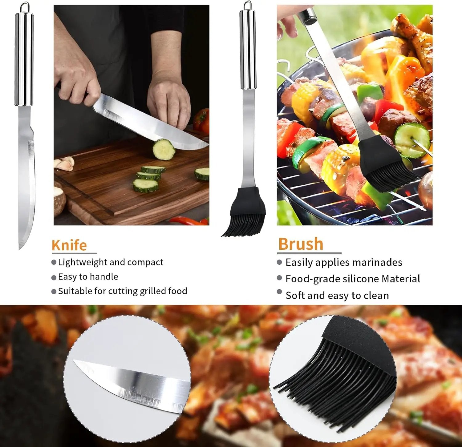 11Pcs Stainless Steel BBQ Grilling Accessories Set, Dad Gifts for Fathers Day Grilling Gifts,Portable Practical Grill Tools Utensils Kit with Storage Bag for Outdoor Grill Camping Backyard by GreenHaven Gardens