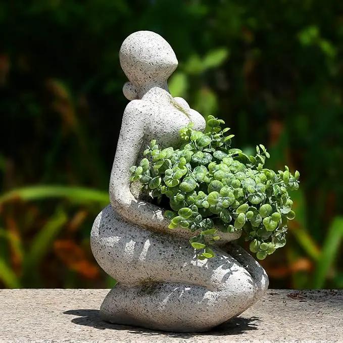 Large Planters for Outdoor Indoor Plants Head Face Planter Pot Unique Succulent Planters Flower Vase with Drainage Hole New Life by GreenHaven Gardens