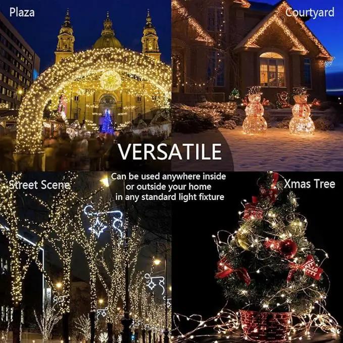 2 Pack Solar Christmas Lights Outdoor Waterproof, Total 400led 144ft Each 8 Modes Solar String Lights Solar Fairy Lights Decoration for Garden Yard Patio House Christmas Tree Xmas(Warm White) by GreenHaven Gardens