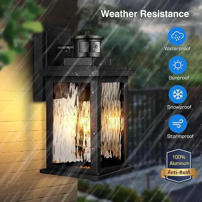 VIANIS Porch Lights Outdoor with Motion Sensor, Dusk to Dawn Outdoor Wall Lights Lantern, Anti-Rust Matte Black Outside Light Fixture Sconce for House, Patio, Garage, Waterproof by GreenHaven Gardens
