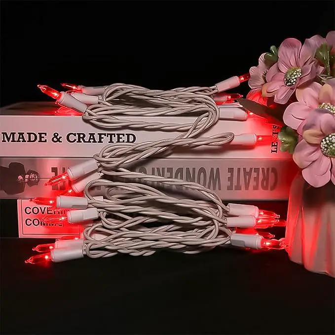 Red LED Christmas Lights - 35 Count Red Christmas String Lights for Small Tree, Crafts, Bedroom, Wedding, Indoor and Outdoor Valentines Day Decorations, 11 Feet White Wire, UL Certified, Connectable by GreenHaven Gardens
