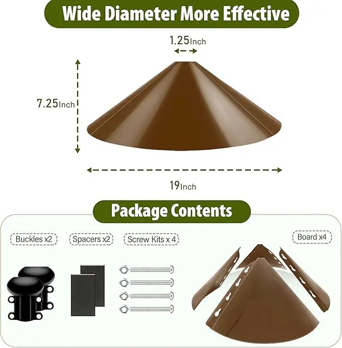 Squirrel Baffle for Bird Feeder Pole, 19-Inch Outdoor Bird Feeder Guard, Squirrel-Proof Birdhouse Baffles, Shepherd's Hook for Outside(Brown) by GreenHaven Gardens