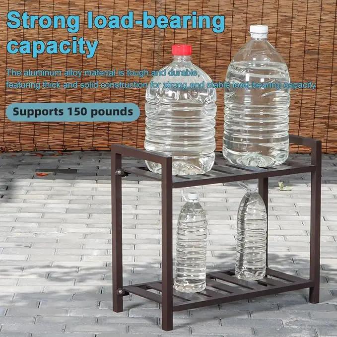 Versatile Indoor/Outdoor Plant Stand – High-Strength Aluminum with 300 LBS Load Capacity - Ideal Decor for Patios, Gardens, Living Rooms | L25.5 x W11.8 x H22 inches by GreenHaven Gardens