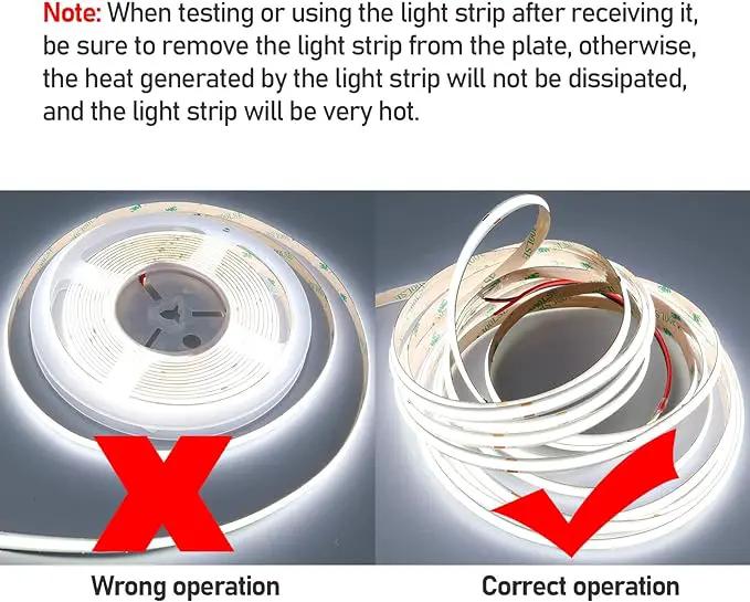 24V COB LED Strip Light Cool White 6000K 5M/16.4ft 2400LEDs Waterproof IP65 Uniform Glow CRI 93+ Flexible LED Tape Lights for DIY Cabinet Bedroom Kitchen Home Decor(No Power Supply) by GreenHaven Gardens