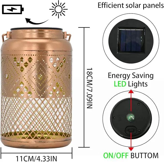 2 Pack Solar Lanterns Outdoor Waterproof - Birthday Gifts for Women, Men, Mom, Solar Lights Outdoor Hanging Garden Decor for Outside, Patio, Outdoor, Yard, Lawn, Balcony Modern by GreenHaven Gardens