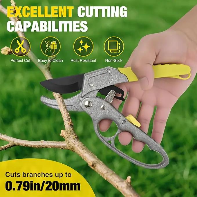 Yesker Pruning Shears Garden Shears 7.8" Professional Garden Scissors Sharp 65 Manganese Steel Blade Heavy Duty Clippers Hand Pruners for Cutting Fresh Flowers Branch Plant Trimming Gardening Tools by GreenHaven Gardens