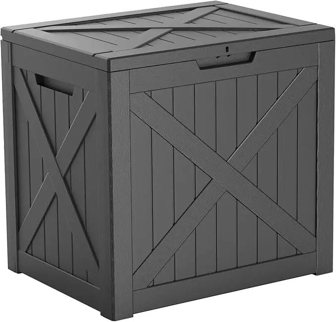 DRATO 32 Gallon Deck Box X pattern, Outdoor Storage Box for Patio Cushion, Sports Equipment, Garden Tools,Waterproof Patio Storage box, Lockable by GreenHaven Gardens