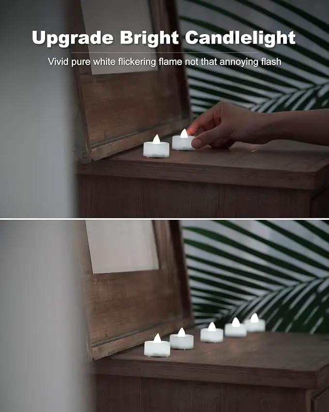 BEICHI Flameless Candles, 12Pack Battery Operated Candles, LED Tea Lights Candles Battery Operated, Flickering Fake Candles for Wedding Halloween Christmas Diwali- Pure White Light by GreenHaven Gardens
