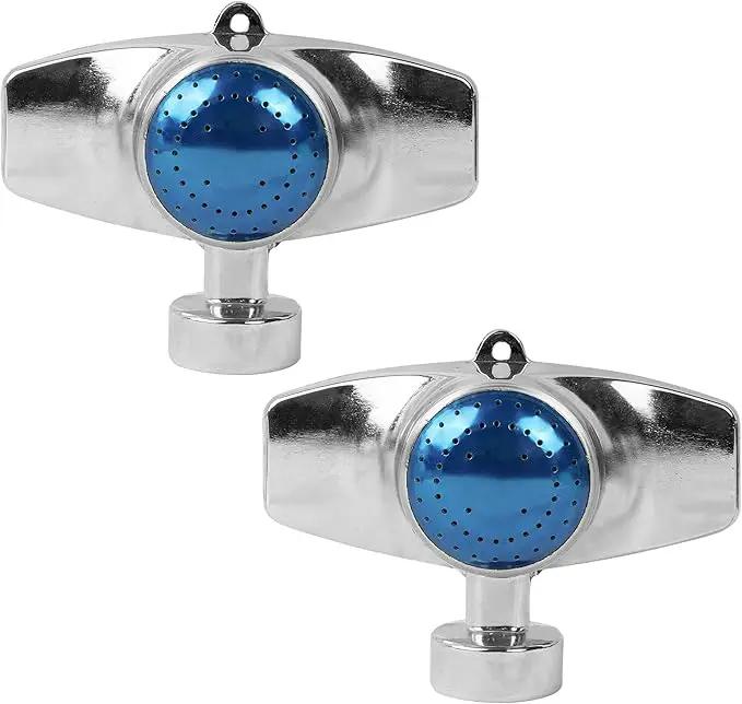 Hourleey 360 Degree Metal Spot Sprinkler, 2 Pack Circle Pattern Sprinkler with Gentle Water Flow for Small Area Yard Lawn Garden Watering, Coverage Up to 30FT (Blue) by GreenHaven Gardens