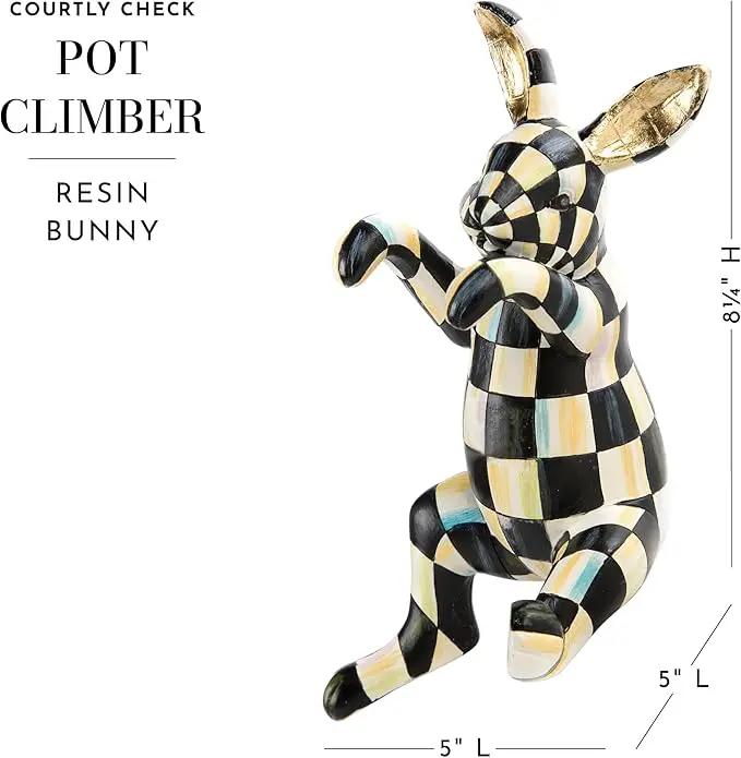 MACKENZIE-CHILDS Pot Climber, Decorative Flowerpot Hanger, Indoor and Outdoor Planter Hanging Decor, Funny Bunny by GreenHaven Gardens
