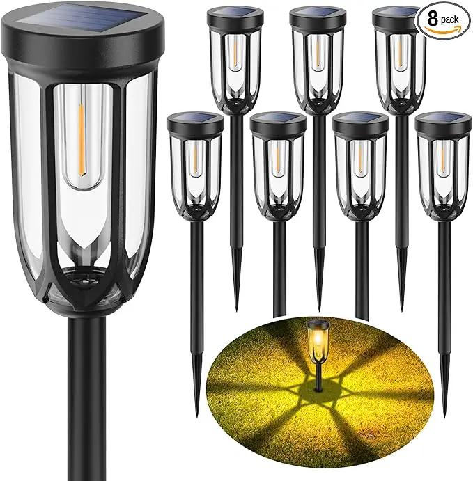 Solar Pathway Lights Outdoor 8 Pack, Solar Lights Outdoor Waterproof IP65, Bright Auto On/Off Driveway Patio Light, LED Solar Garden Lights Landscape Lighting for Walkway Lawn Yard by GreenHaven Gardens
