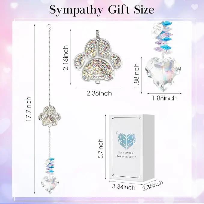 Pet Memorial Sun Catcher,Dog Passing Away Gifts,Pet Loss Sympathy Gift,Rainbow Bridge Paw Crystal Suncatcher,Thoughtful Cats and Dogs Remembrance,Bereavement Gifts by GreenHaven Gardens