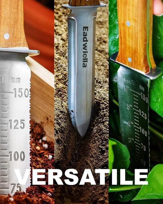 Hori Hori Trowel Knife Japanese Weeding Knife Garden Knife Tool with Sheath for Landscaping Digging, Dividing Plants, Planting Bulbs, Digging Out Weeds, Removing Rocks, Cutting Through Roots by GreenHaven Gardens
