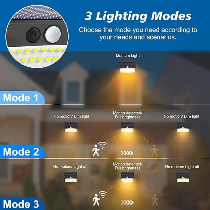 Peasur [138 LED/6 Packs] Solar Outdoor Motion Sensor Lights with 3 Lighting Modes Wireless Wall Waterproof Security Powered for Garden Fence Yard Deck Garage, Warm White by GreenHaven Gardens