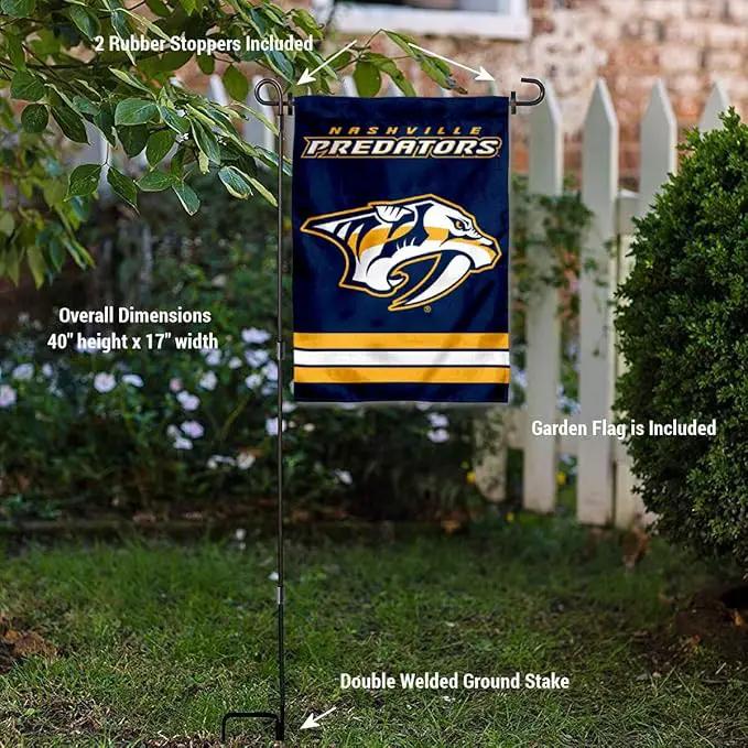 WinCraft Nashville Predators Garden Flag with Pole Stand Holder by GreenHaven Gardens