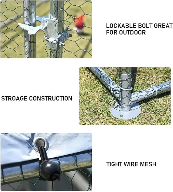 1.26’’ Large Metal Chicken Coop Walk in, Chicken Pen for Chickens, Outdoor Chicken Runs Coops Dog Kennel, Flat Roofed Chicken Runs for Yard with Anti-Ultraviolet Cover (9.2’L x6.2’W x6.4’H) by GreenHaven Gardens