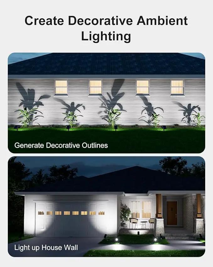 2 Pack Solar Spotlights Outdoor Waterproof for Flag, Tree, Statue, Number Sign, Plant Pot, Bright LED Outside Landscape Flood Lamp for Accent Uplighting Yard, Garden, Driveway, Walkway, Porch, Fence by GreenHaven Gardens