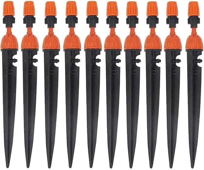 Kalolary 1/4 Inch Drip Irrigation Emitters, 20PCS Micro Spray Irrigation Drippers for 4/7mm Tube Adjustable Water Flow Sprinklers Garden Irrigation Sprayer for Potted Plants Watering System (Orange) by GreenHaven Gardens
