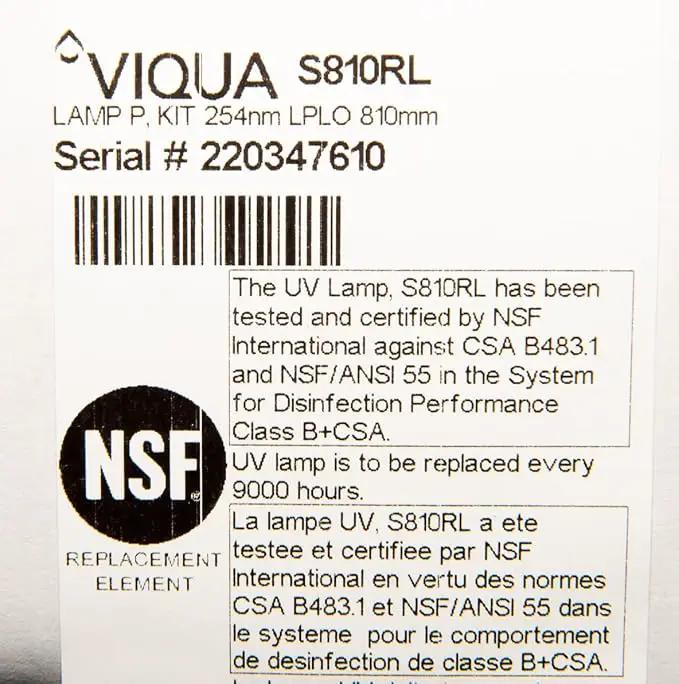 Viqua S810RL Replacement Water System UV Lamp for S8Q-PA by GreenHaven Gardens