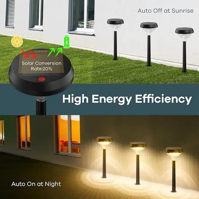 Linkind Solar Pathway Lights 8 Pack, Solar Lights Outdoor, Warm White Solar Path Lights Waterproof, Solar Lights for Walkway Yard Landscape Garden by GreenHaven Gardens