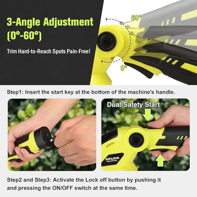 KITLUCK 8V Cordless 2-in-1 Grass Shear & Hedge Trimmer,Handheld Electric Grass Trimmer Hedge Shears/Grass Cutter Rechargeable,2000mAh Battery for Yard, Garden, Lawn Care by GreenHaven Gardens