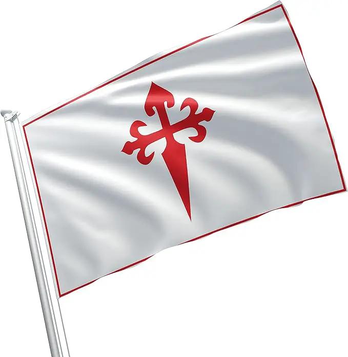 Apedes BANDERA DE LA ORDEN DE SANTIAGO Ordre de Santiago Militaire De Saint Jacques De L'Epee 3x5 feet Flag Banner Vivid Color Double Stitched Brass Grommets by GreenHaven Gardens