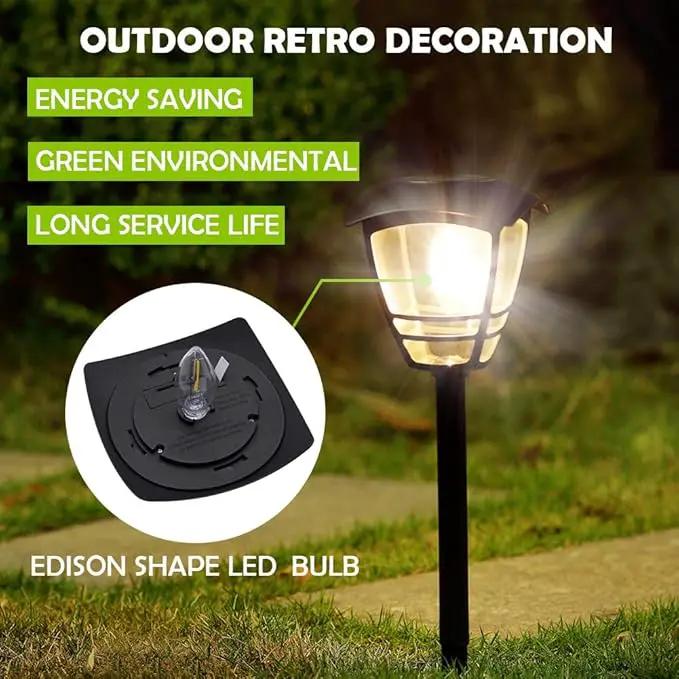 Maggift 4 Pack Vintage Solar Pathway Lights LED Bulbs Solar Powered Garden Walkway Lights for Outdoor Lawn, Patio, Yard, Walkway, Driveway , 15 Lumen by GreenHaven Gardens